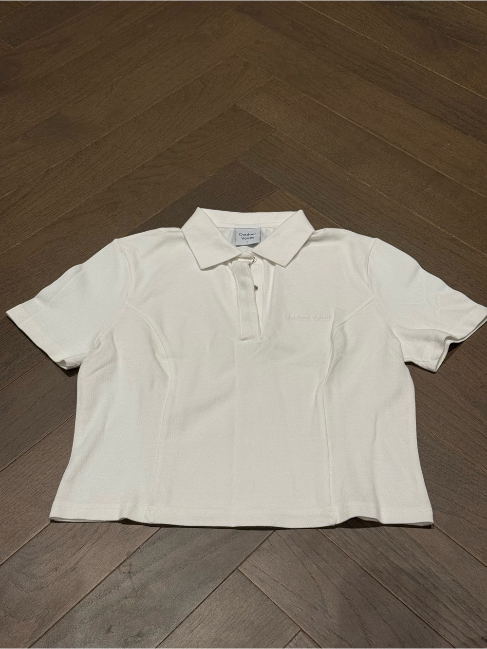 Outdoor Voices White Polo Shirt